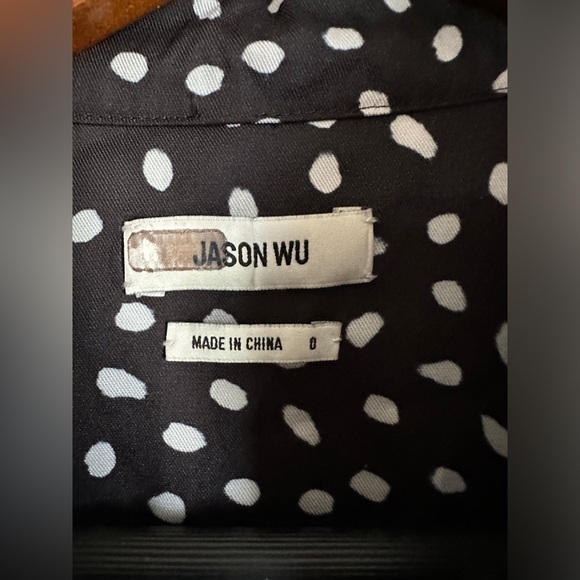 Jason Wu Polka Dot Tie Neck Blouse Size 0 black and white. - Picture 7 of 7